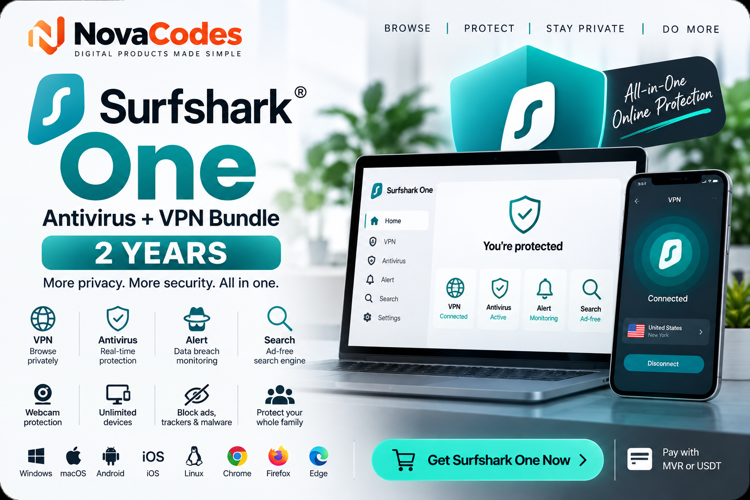 Surfshark One (Antivirus + VPN Bundle)